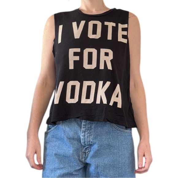 Truly Madly Deeply Tops - Black I Vote For Vodka Top